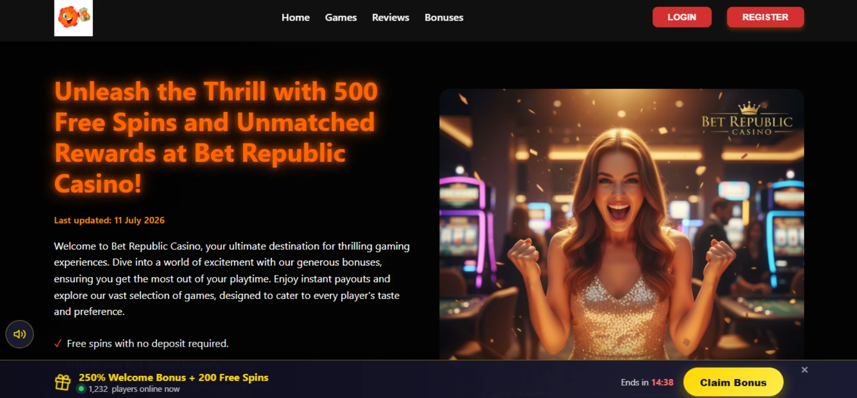 BetRepublic Casino screen