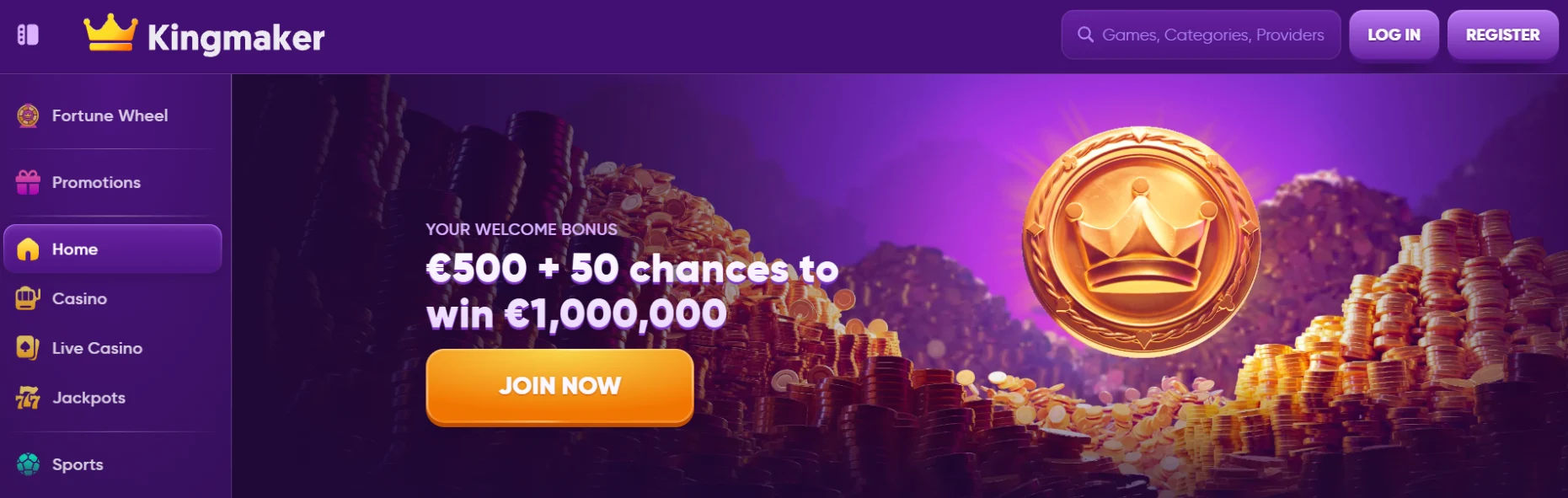 Kingmaker Casino Screen